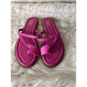 Franco Sarto Jeniro Faux Leather Candy Pink Slip On Sandals Women Size 8.5M